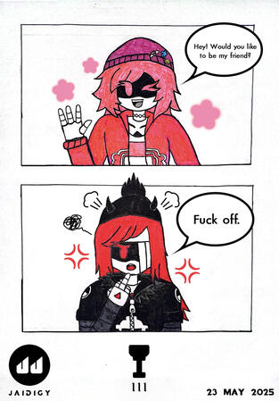 Salutation (3 Of Cups) (23 May 2025) [OC &#39;Cheerful Uzi&#39; by NanaraUwU]